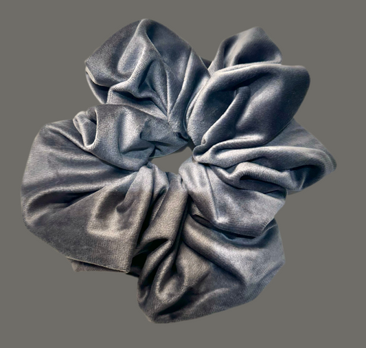 Grå Sammetsdröm Scrunchie XXL